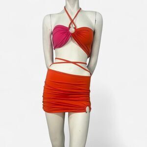 Orange and pink two-piece set